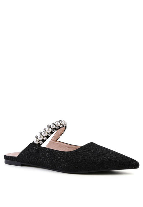 GEODE Mary Jane Cutout Embellished Mules