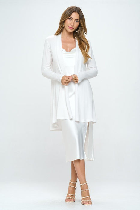 Brushed Knit Draped Cardigan with Cashmere Feel