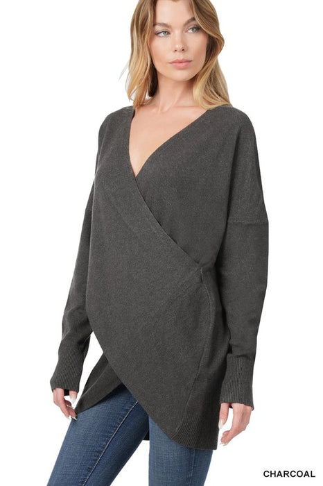 CROSS FRONT SWEATER
