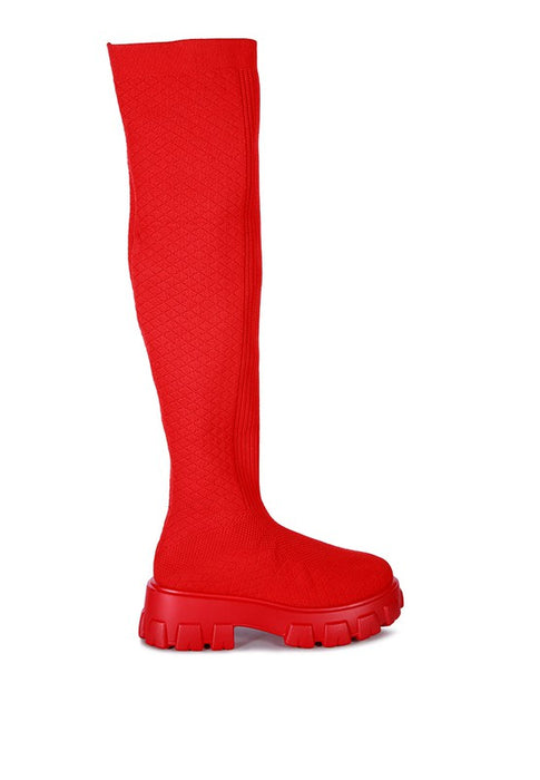 LORO Stretch Knit Knee High Boots