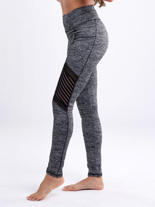 High-Waisted Workout Leggings with Mesh Panels