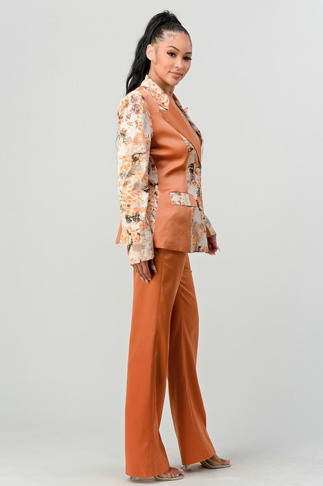 ATHINA TRANSITION PRINT BLAZER AND PANT SUIT