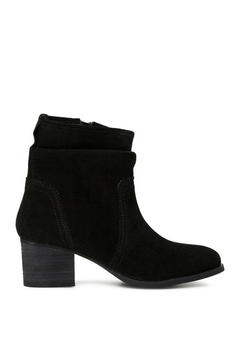 BOWIE Stacked Heel Leather Boots