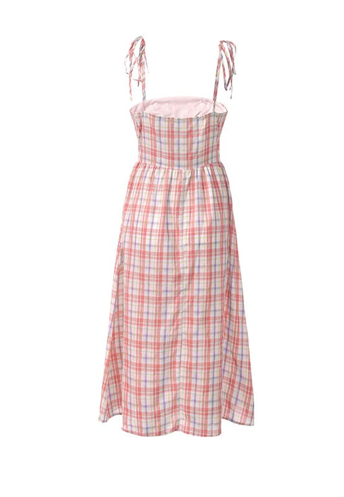 Checkered Midi Slip Dress