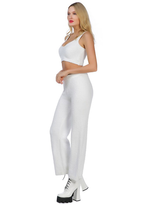 Solid Casual Wide Leg Trousers