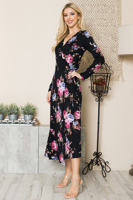 Floral Maxi Wrap Dress