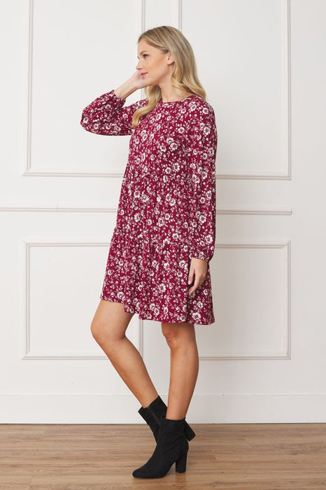 Floral Crew Neck Midi Dress