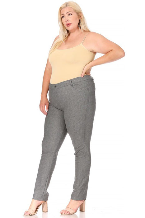 Plus size, stretchy, pull up, full length jeggings