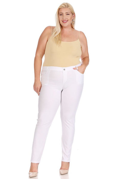 Plus size, stretchy, pull up, full length jeggings