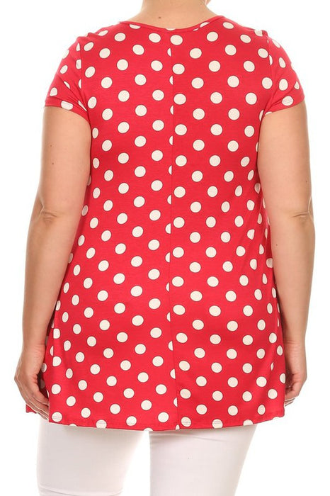 Plus size Polka dot tunic top in a loose fit