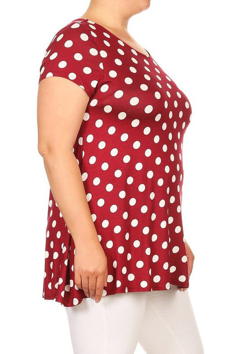 Plus size Polka dot tunic top in a loose fit