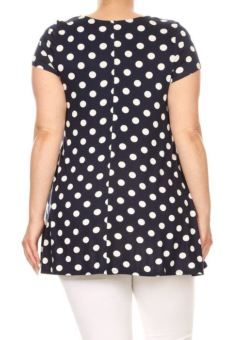 Plus size Polka dot tunic top in a loose fit