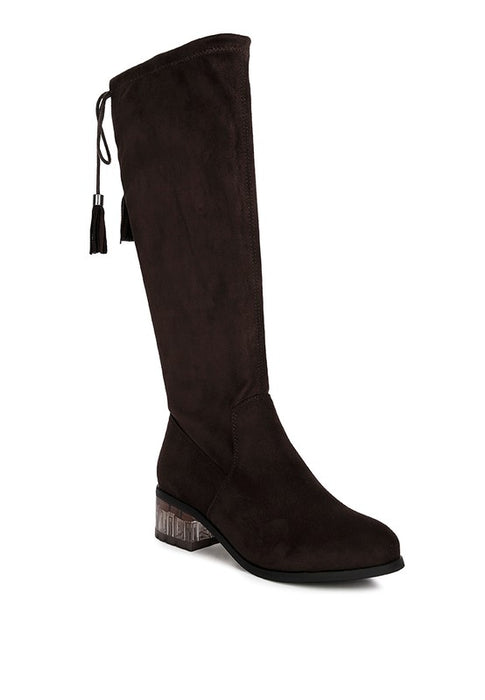 Francesca Tassels Detail Short Heel Calf Boot