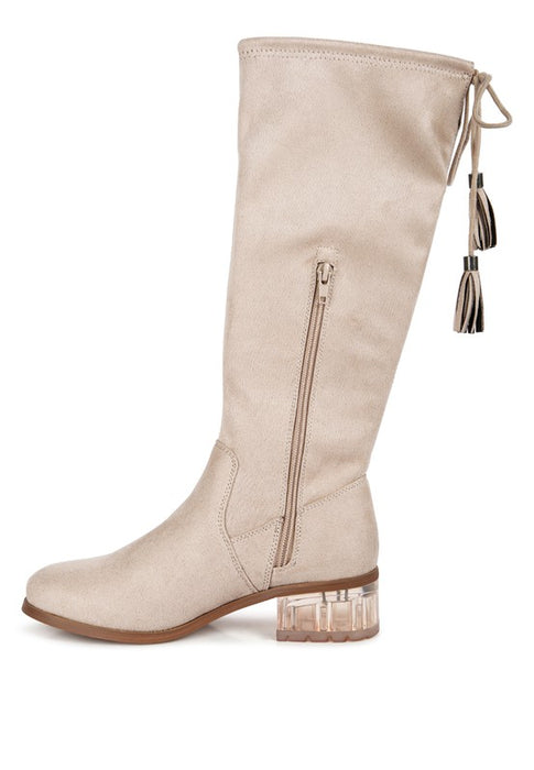 Francesca Tassels Detail Short Heel Calf Boot