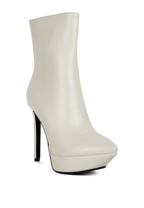 MAGNA Beige High Heeled Ankle Boot