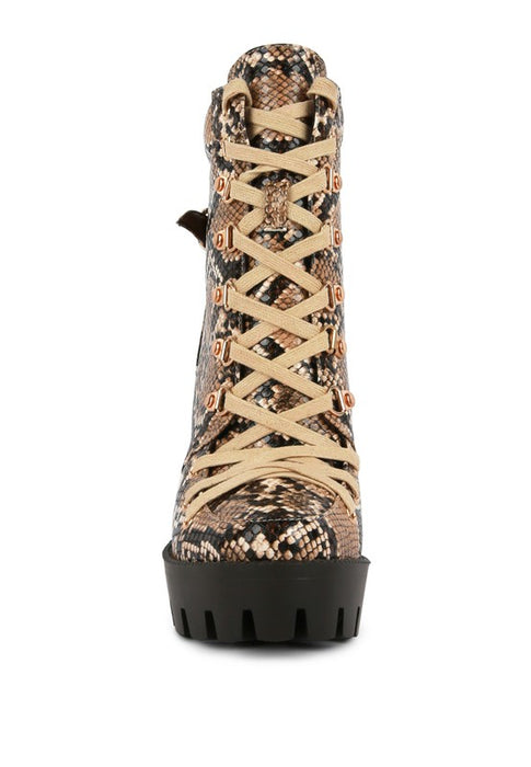 Spruce Snake Skin Snkle Boots