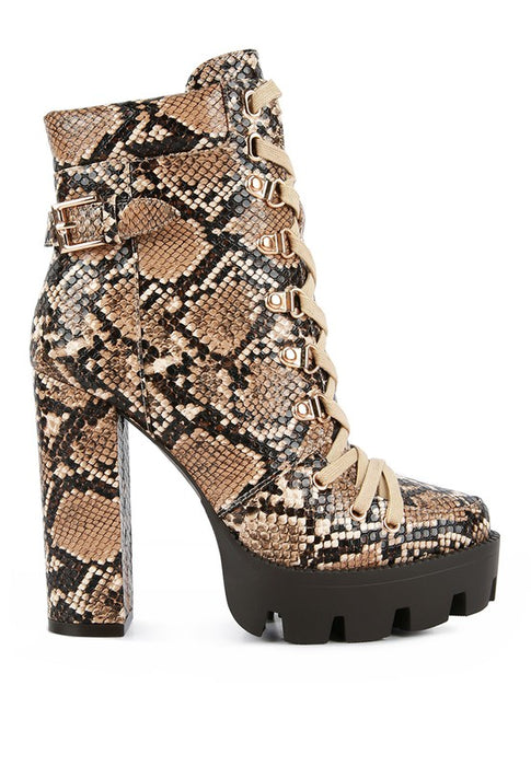 Spruce Snake Skin Snkle Boots