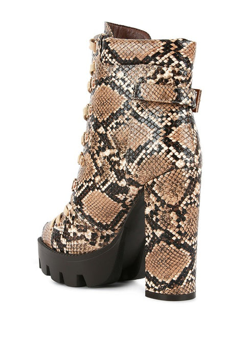 Spruce Snake Skin Snkle Boots