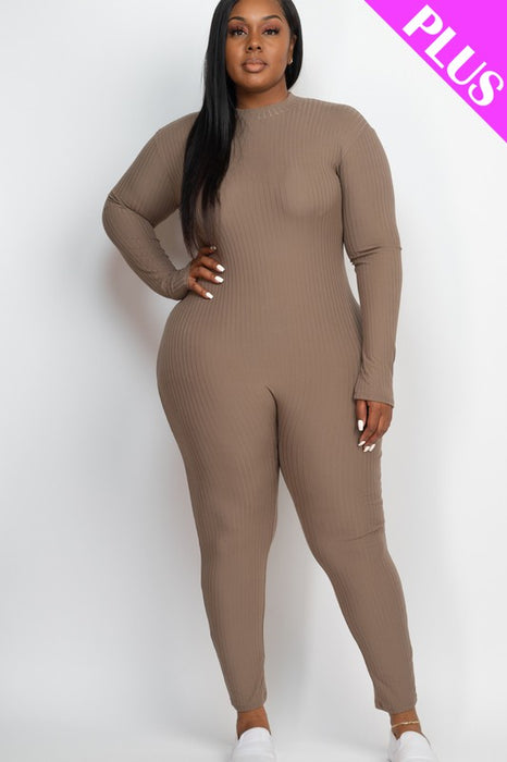 Plus Size Mock Neck Jumpsuit