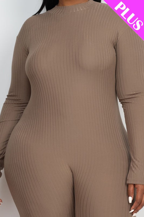 Plus Size Mock Neck Jumpsuit