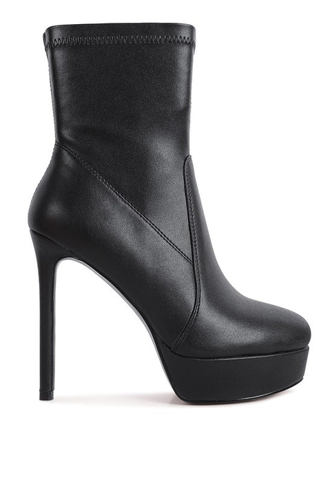 Rossetti Stretch Pu High Heeled Ankle Boot