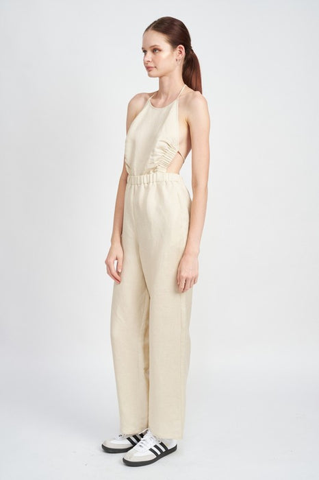 HALTER NECK JUMPSUIT WITH OPEN BACK