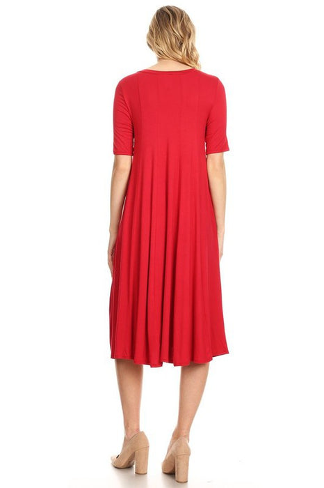 Jersey knit short sleeve oversized a-line dress