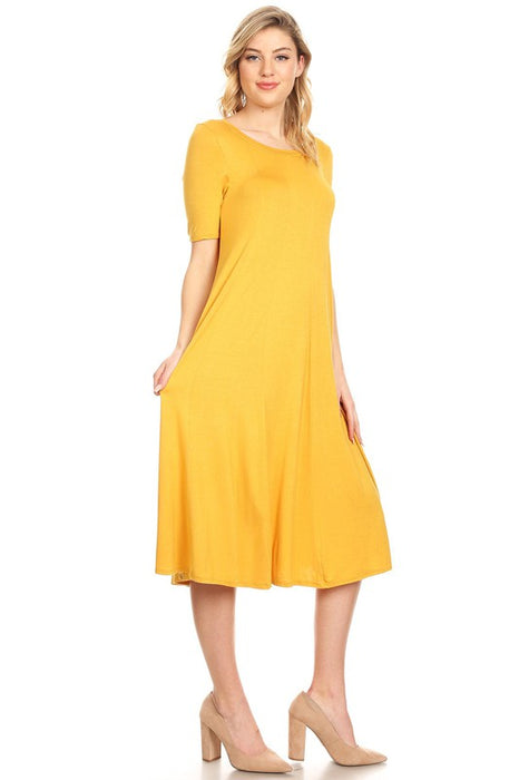 Jersey knit short sleeve oversized a-line dress