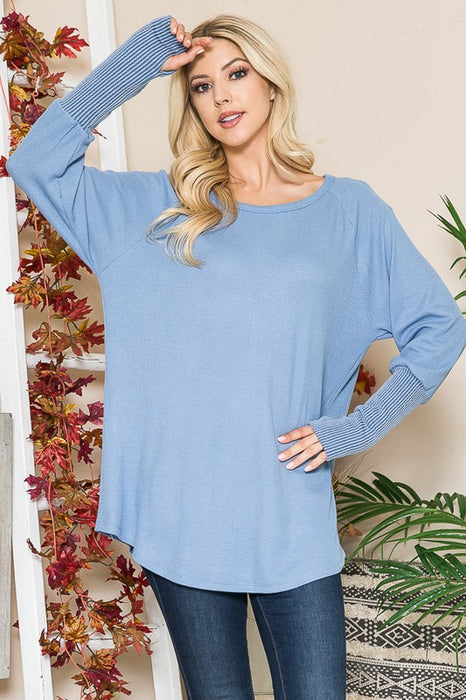 Textured Rib Thumbhole Tunic