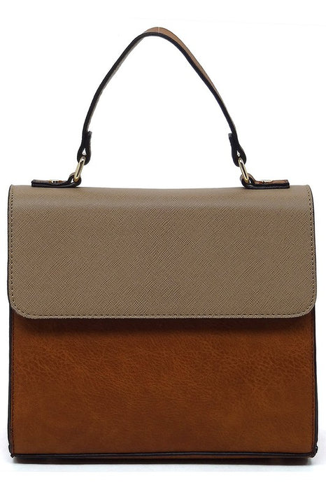 Colorblock Top Handle Satchel