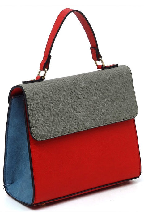 Colorblock Top Handle Satchel