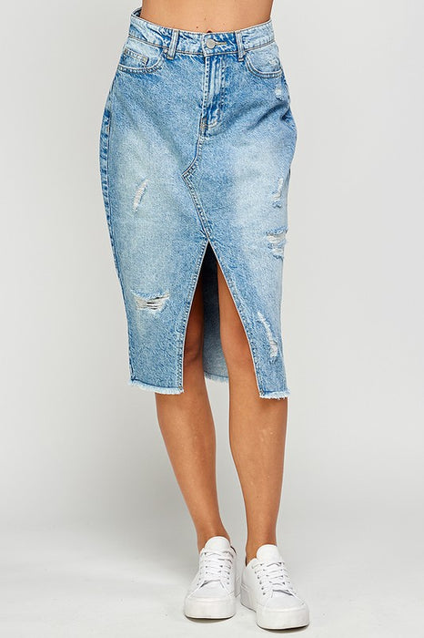 Ladies Long Denim Skirt