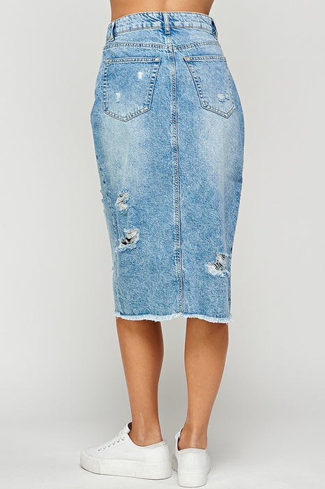 Ladies Long Denim Skirt