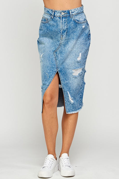 Ladies Long Denim Skirt