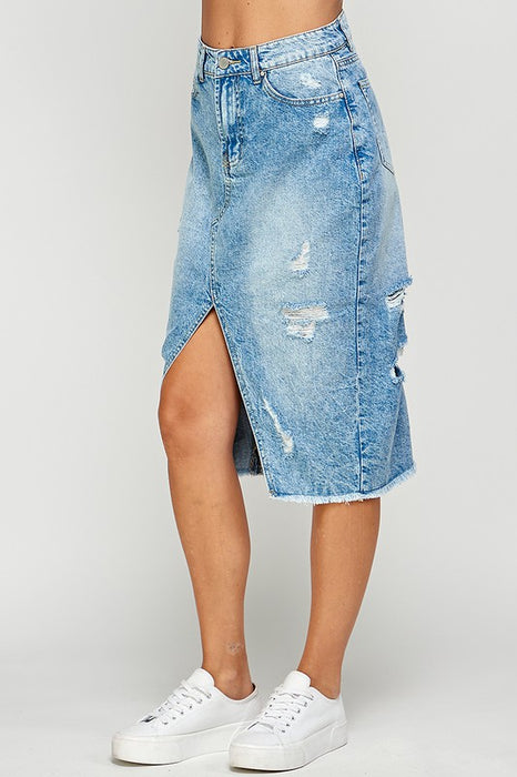 Ladies Long Denim Skirt