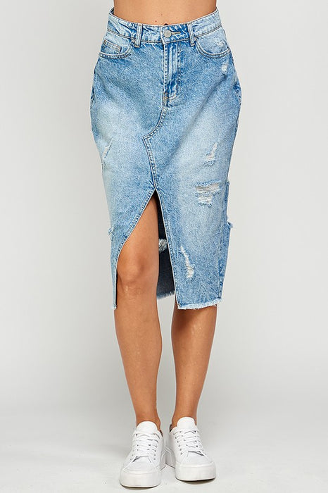 Ladies Long Denim Skirt