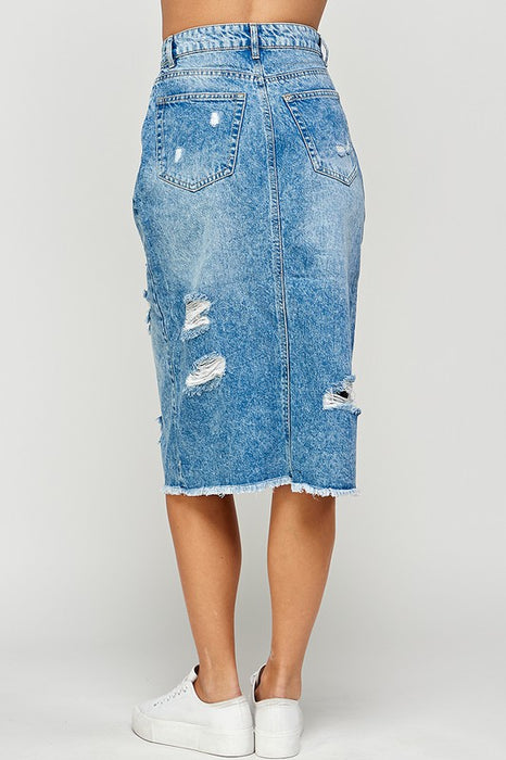 Ladies Long Denim Skirt