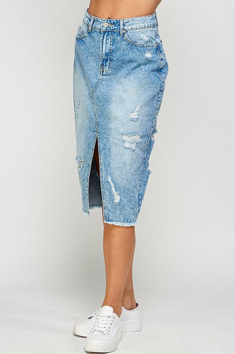 Ladies Long Denim Skirt