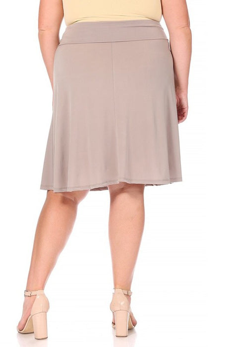 Plus size, solid, A-line pull on skirt