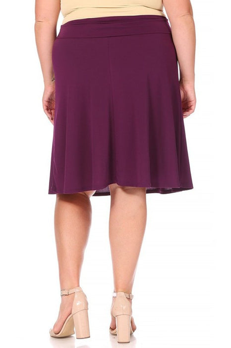 Plus size, solid, A-line pull on skirt