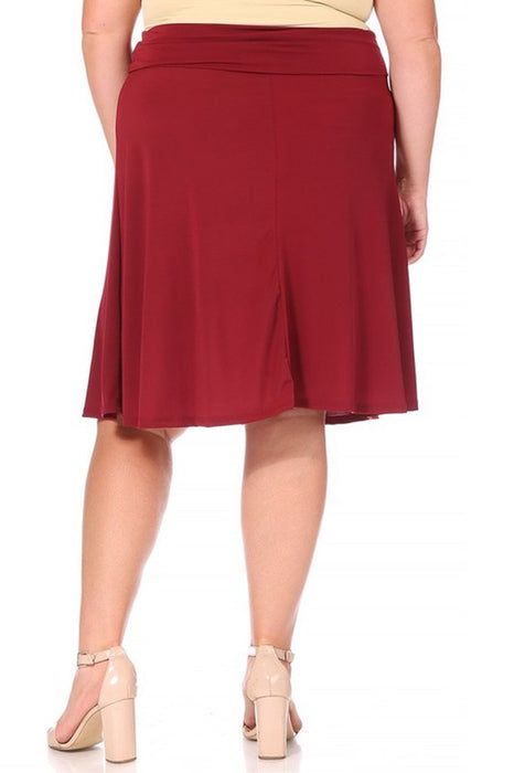 Plus size, solid, A-line pull on skirt