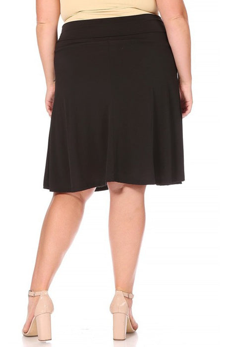 Plus size, solid, A-line pull on skirt