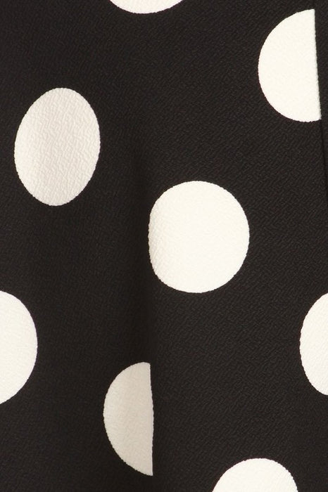 Polka dot printed, high waisted knee length skirt