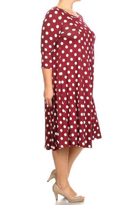 Polka dot midi dress in relaxed fit