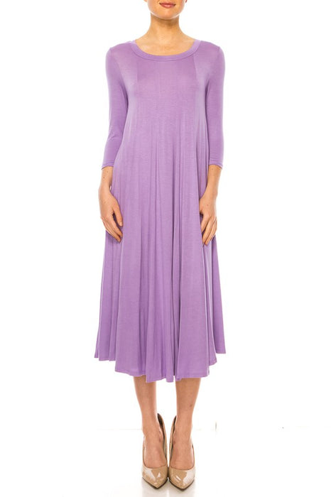 Solid jersey knit a-line dress E2G World Solid jersey knit a-line dress E2G World