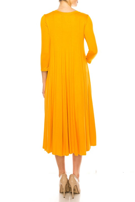 Solid jersey knit a-line dress E2G World Solid jersey knit a-line dress E2G World