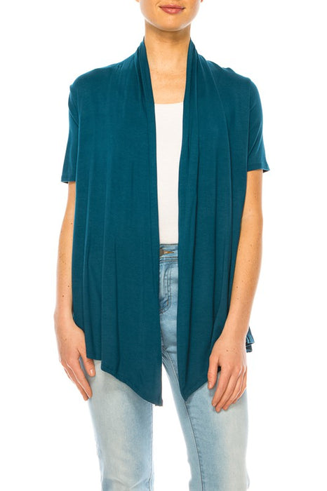 Solid, relax fit cardigan with an open front