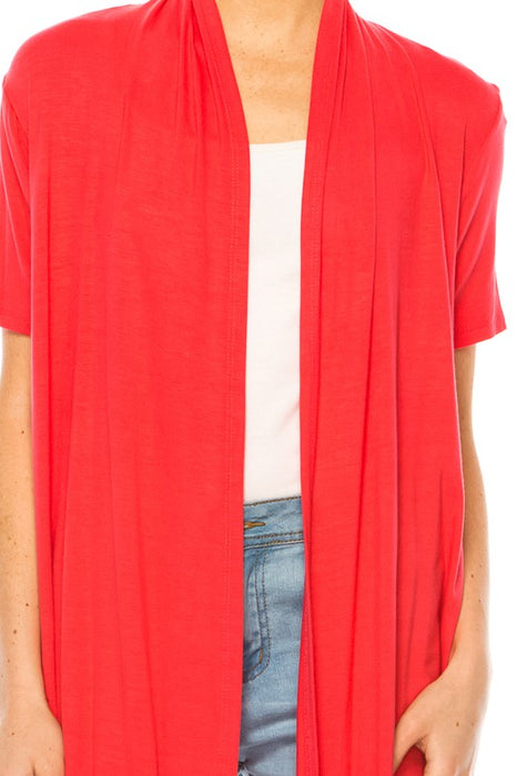 Solid, relax fit cardigan with an open front