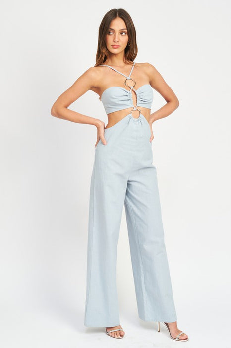 DOUBLE O RING CUT OUT JUMPSUIT