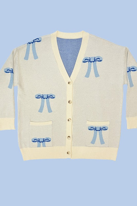 All over bow knit cardigan